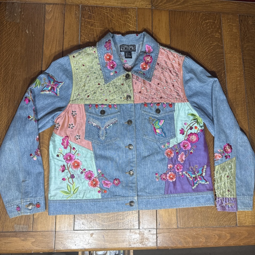 Collective Works of Berer by Takako Sakon Denim Jacket Size Large Y2K‎ 90's